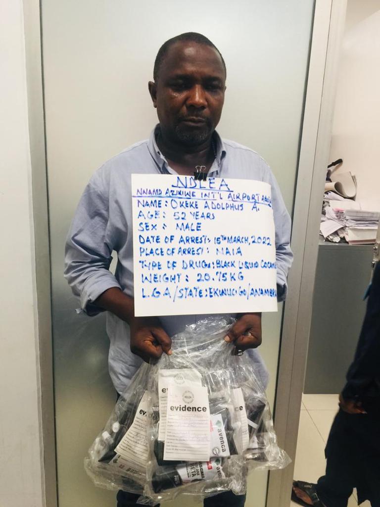 Father Of 4 Arrested With 20.75kg Black Liquid Cocaine In Makeup Mascara At Abuja Airport