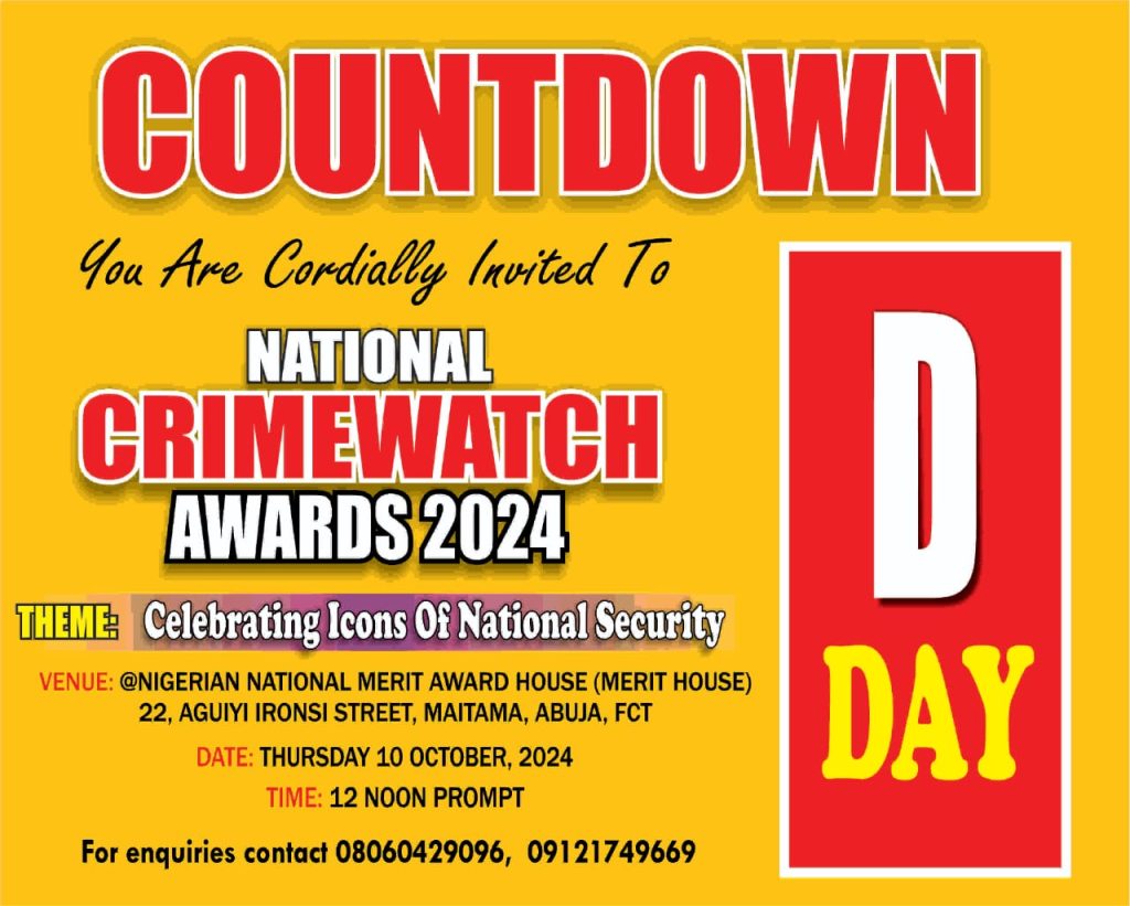 Abuja Set to Host Prestigious National CrimeWatch Awards Today