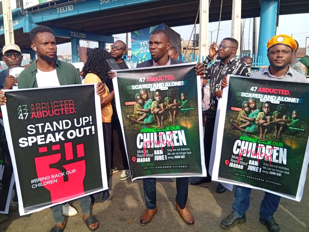 Protests Hit Ibadan as Activists Demand Rescue of Abducted Pupils and Teachers