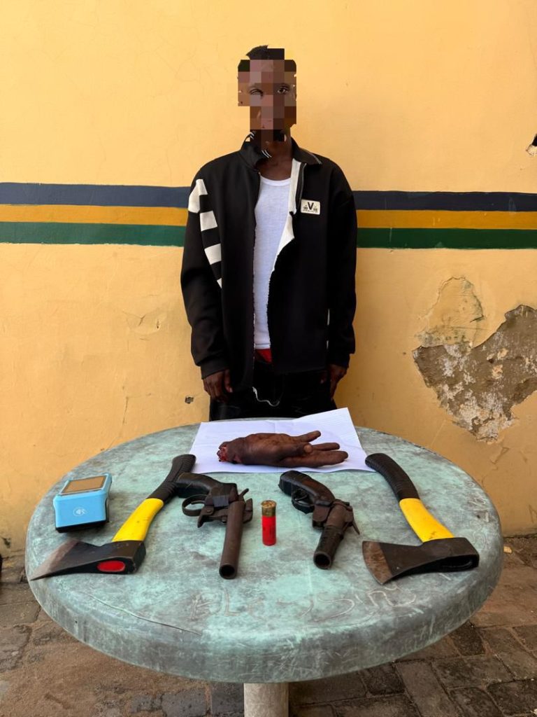Lagos Police Arrest Suspected Armed Robber With Firearms, Suspected Human Body Part, Stolen ATM Cards