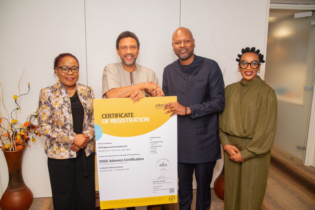 MTN Nigeria Becomes First African Organisation To Attain EDGE Advance Certification